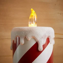 KOOPMAN Oggetti Decorativi E Illuminati|Ghirlande Luminose Decorative-Candela decorativa luminosa LED (H30 cm) Candy Candle e bianco
