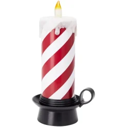 KOOPMAN Oggetti Decorativi E Illuminati|Ghirlande Luminose Decorative-Candela decorativa luminosa LED (H30 cm) Candy Candle e bianco