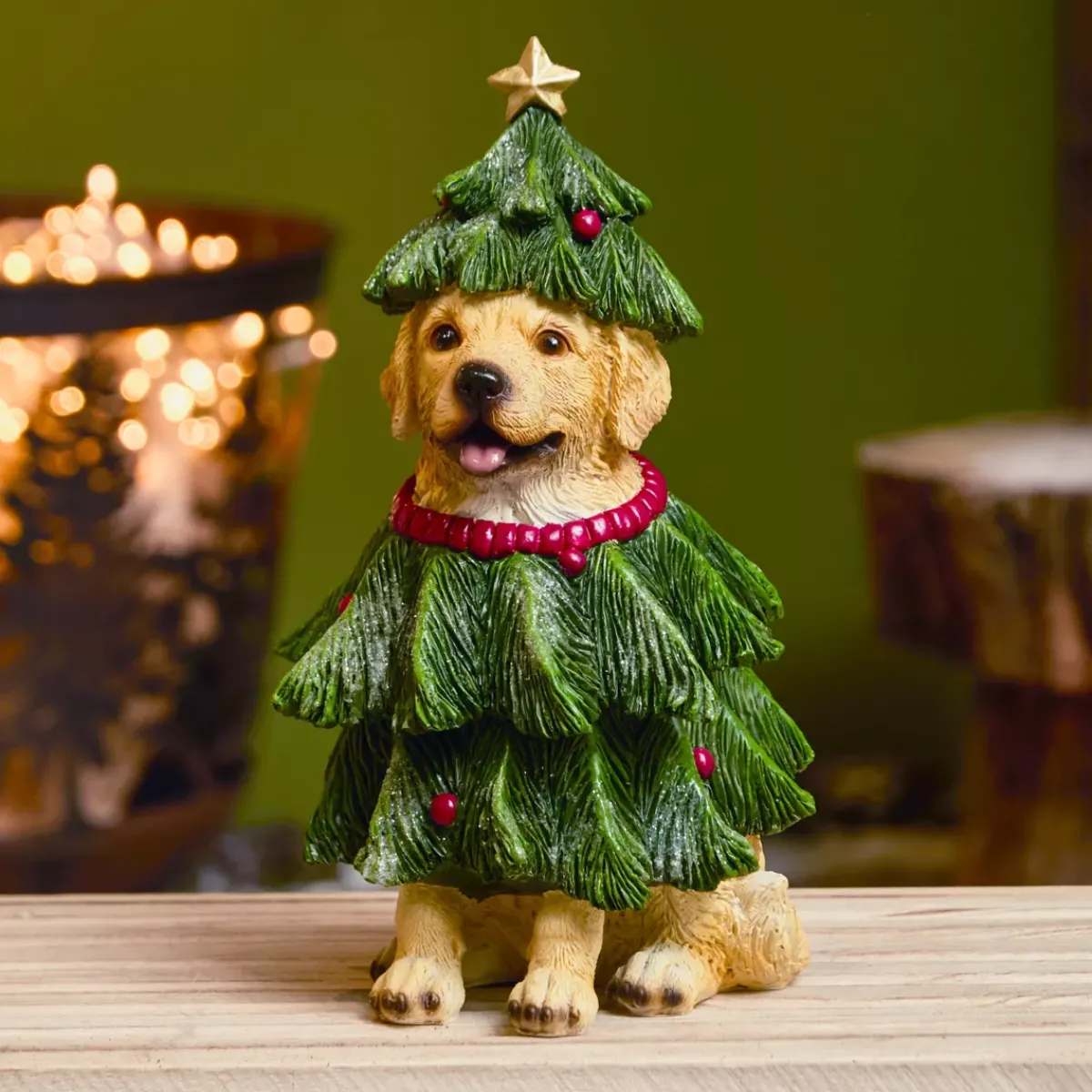 KAEMINGK Babbo Natale Animali E Personaggi-Cane decorativo (H24 cm) Labrador in abete