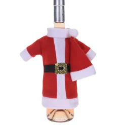 KOOPMAN Stoviglie Natalizie|Decorazione Da Tavola-Cappotto di Babbo Natale per bottiglia di vino
