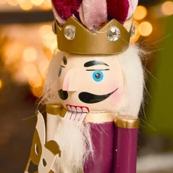 KAEMINGK Babbo Natale Animali E Personaggi-Carillon (H30 cm) Schiaccianoci Arlecchino Vino