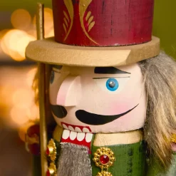 KAEMINGK Babbo Natale Animali E Personaggi-Carillon schiaccianoci (30 cm) Timothé la regalità Verde e