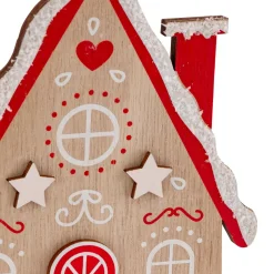 JJA Addobbi Natalizi-Casa da appendere in legno (H15 cm) Biscottino