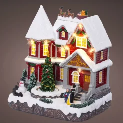 KAEMINGK Villaggio Di Natale Luminoso-Casa del Villaggio di Natale illuminata, musicale e animata a pile (H23 cm) Camden Street