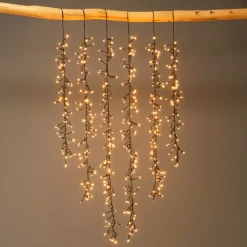 KAEMINGK Ghirlande Di Luci-Cascata luminosa 2 m 480 LED cavo nero Effetto scintillante Bianco caldo dorato
