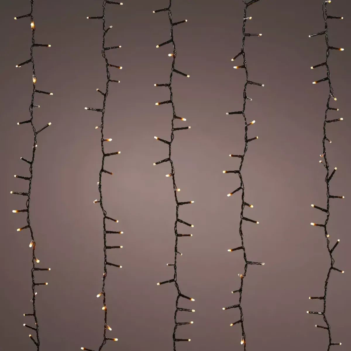 KAEMINGK Ghirlande Di Luci-Cascata luminosa 2 m 480 LED cavo nero Effetto scintillante Bianco caldo dorato