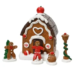 KAEMINGK Personaggi E Accessori Per Villaggio-Casetta di Pan di Zenzero (H12 cm) e Omini golosi