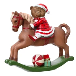 KAEMINGK Decorazioni E Oggetti Natalizi-Cavallo a Dondolo (H20 cm) Piccolo orso natalizio