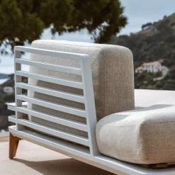 Chaise longue da giardino in alluminio Monte Carlo Bianco e tortora