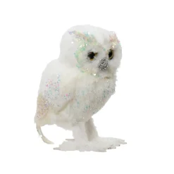 KAEMINGK Babbo Natale Animali E Personaggi-Civetta di Natale da posizionare (H15 cm) Meraviglia iridescente