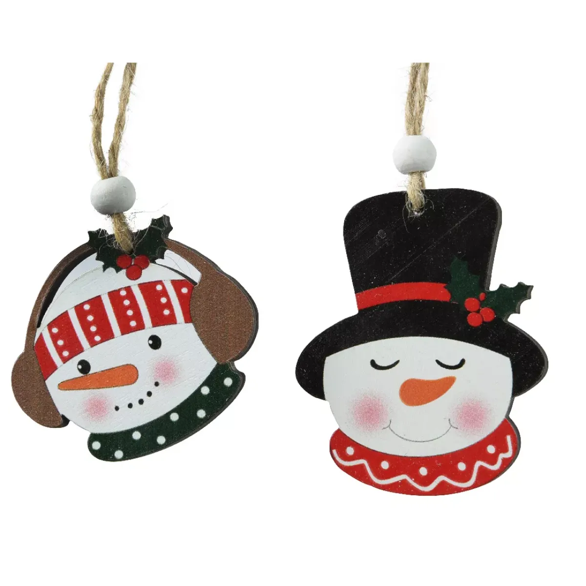 KAEMINGK Addobbi Natalizi-Cofanetto di 8 decorazioni da appendere in legno (H13 cm) I Pupazzi di neve Allegri