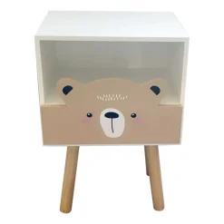 EMINZA Mobili Bambini-Comodino bambini legno (Alt 45 cm) Orsetto