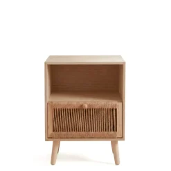 EMINZA Tavolini-Comodino legno e corda di canapa (Alt 55 cm) Manille vano a giorno