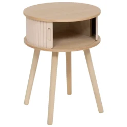Atmosphera, cru017dateur d'intu017drieur Tavolini-Comodino rotondo in legno (H54 cm) Nysos Crema