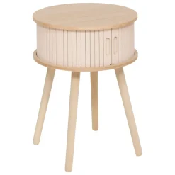 Atmosphera, cru017dateur d'intu017drieur Tavolini-Comodino rotondo in legno (H54 cm) Nysos Crema