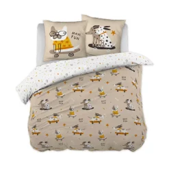 Completo lenzuola per bambini con due federe in cotone (200 x 200 cm) Isidore Multicolore