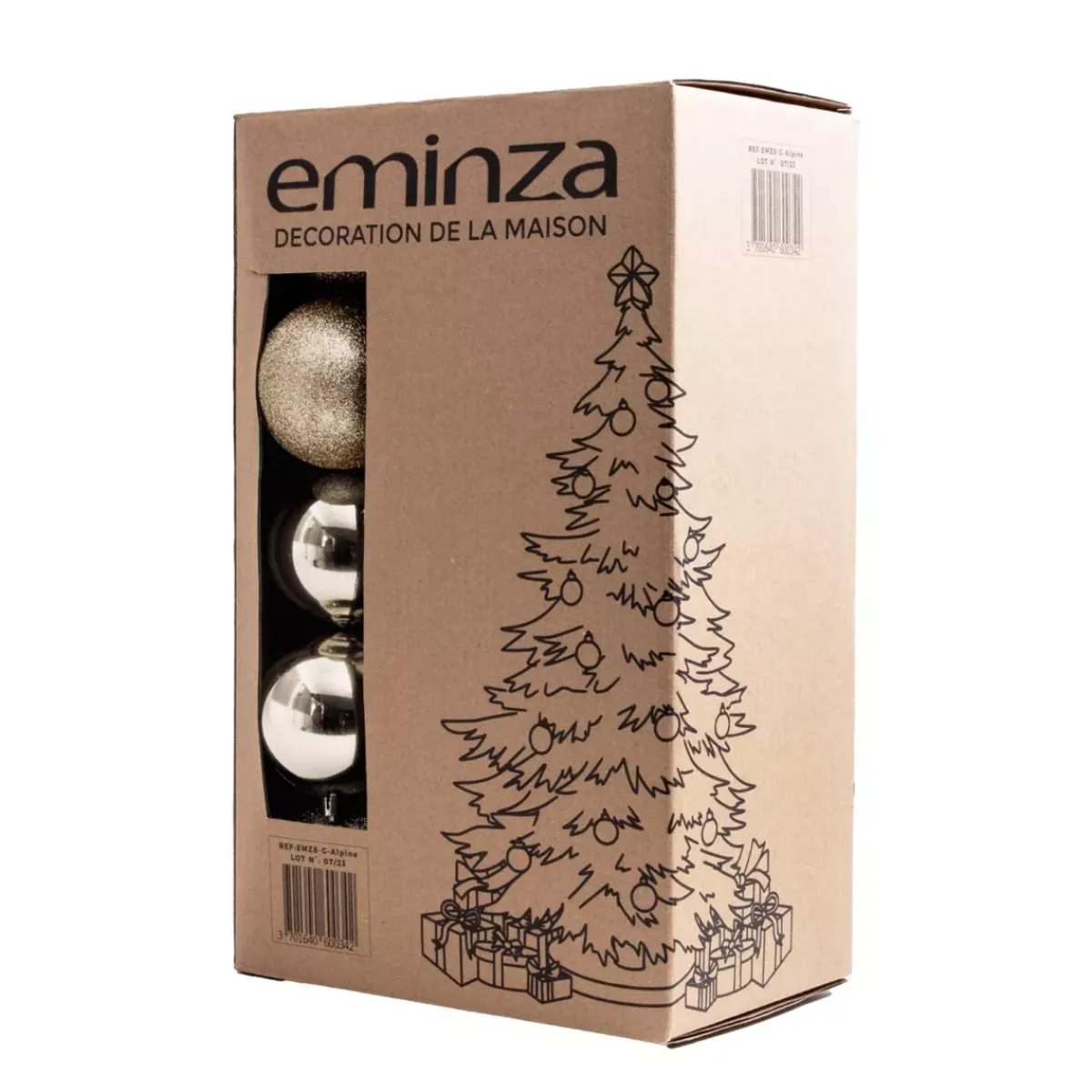 EMINZA Palline Di Natale-Confezione di 30 palline di Natale (D80 mm) New Alpine