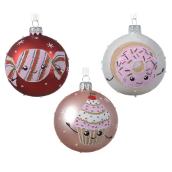 KAEMINGK Palline Di Natale-Confezione di 6 palline di Natale (D80 mm) in vetro Gourmandises