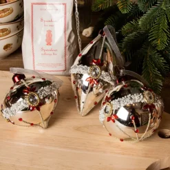 KAEMINGK Palline Di Natale-Confezione di 3 palline di Natale (D80 mm) in vetro Ornéla