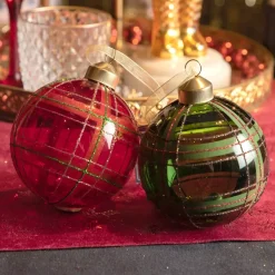 KAEMINGK Palline Di Natale-Confezione di 12 palline di Natale (D80 mm) in vetro Lauri
