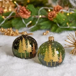 KAEMINGK Palline Di Natale-Confezione di 6 palline di Natale (D80 mm) in vetro Pia