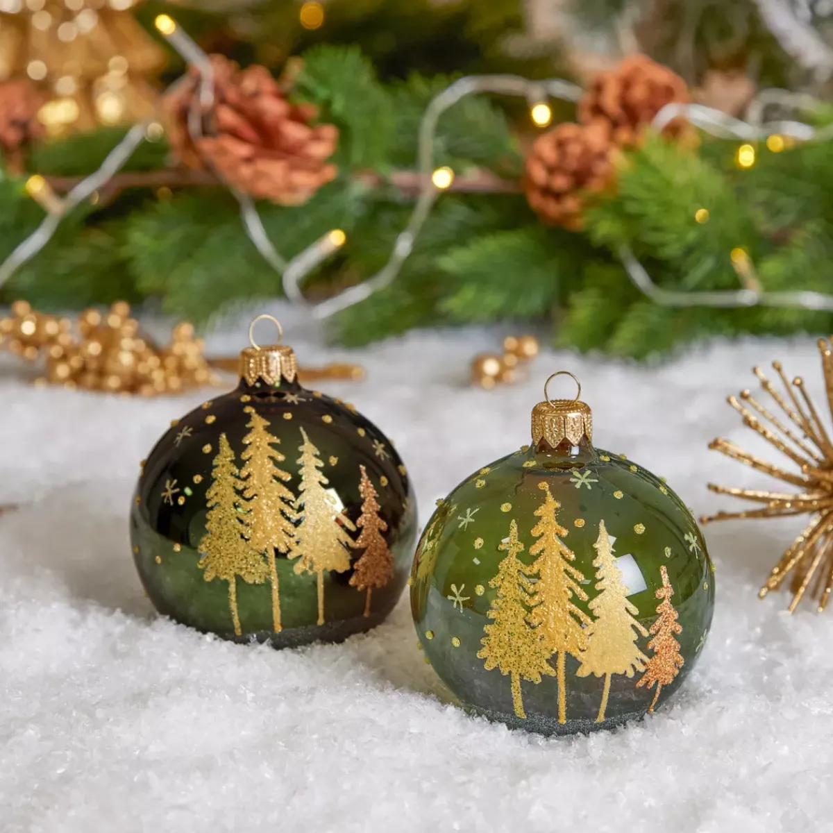KAEMINGK Palline Di Natale-Confezione di 6 palline di Natale (D80 mm) in vetro Pia