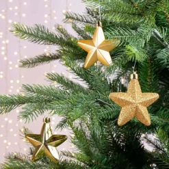 KAEMINGK Addobbi Natalizi-Confezione di 6 stelle di Natale da appendere Alpine