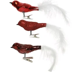 KAEMINGK Addobbi Natalizi-Confezione di 3 uccelli in vetro (8 cm) Sven