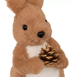 JJA Babbo Natale Animali E Personaggi-Coniglio di peluche (H31 cm) Albin e pigna Marrone