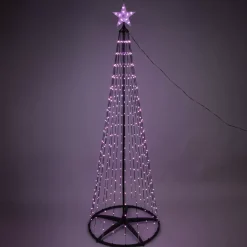 KOOPMAN Oggetti Decorativi E Illuminati|Personaggi E Oggetti Grande Dimensione-Cono Luminoso Digitale 370 Micro Led (H210 cm) Scintillante Nero e