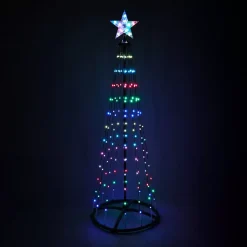 KOOPMAN Oggetti Decorativi E Illuminati|Personaggi E Oggetti Grande Dimensione-Cono luminoso Digital 154 Micro Led (H150 cm) Scintillante Nero e