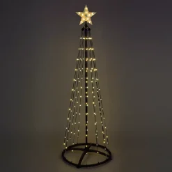 KOOPMAN Oggetti Decorativi E Illuminati-Cono luminoso Digital 154 Micro Led (H150 cm) Twinkling Nero e