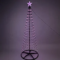 KOOPMAN Oggetti Decorativi E Illuminati|Personaggi E Oggetti Grande Dimensione-Cono luminoso Digital 550 Micro Led (H300 cm) Scintillante Nero e