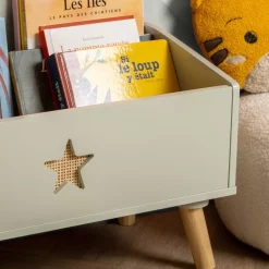 EMINZA Mobili Bambini-Contenitore porta giocattoli bambino legno (H44 cm) Stars