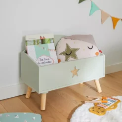 EMINZA Mobili Bambini-Contenitore porta giocattoli bambino legno (H44 cm) Stars