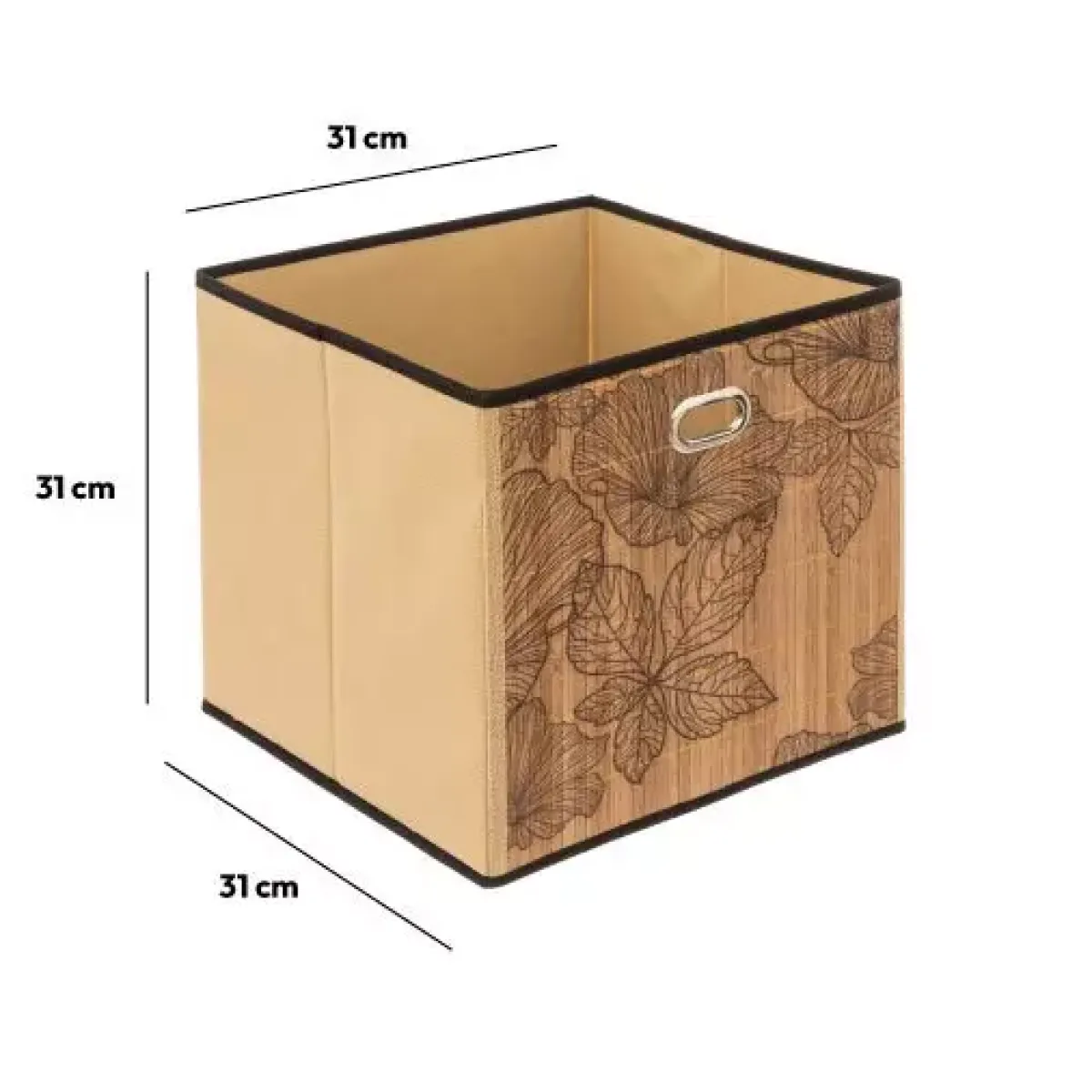 5 Five Simply Smart Cesti E Scatole Portaoggetti-Contenitore (31 x 31 cm) Blackflora Legno