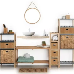5 Five Simply Smart Cesti E Scatole Portaoggetti-Contenitore (31 x 31 cm) Blackflora Legno