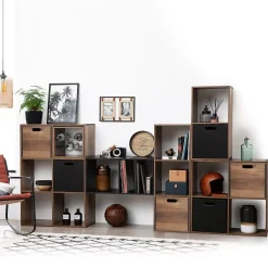 5 Five Simply Smart Cesti E Scatole Portaoggetti-Contenitore (31 x 31 x 31 cm) Mano scuro