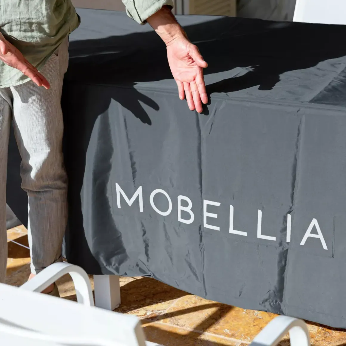 Copertura protettiva impermeabile XL per tavolo rettangolare (308 x 190 cm) Grigio