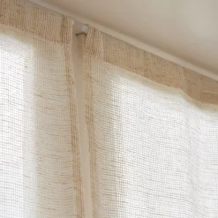 Coppia di tende a occhielli effetto lino (70 x 200 cm) Luca Beige
