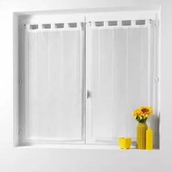 Coppia di tende trasparenti (60 x H160 cm) Linahe Bianco