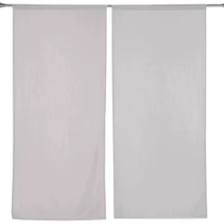 Coppia di tende trasparenti (60 x 140 cm) Etamine givrée Grigio chiaro