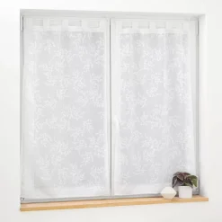 Coppia di tendine trasparenti con passanti (60 x 160 cm) Karla Bianco