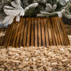 EMINZA Accessori Per Albero Di Natale-Copri base albero (D57 cm) Paulownia Legno