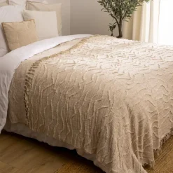Copriletto cotone (260 x 240 cm) Daisy Beige