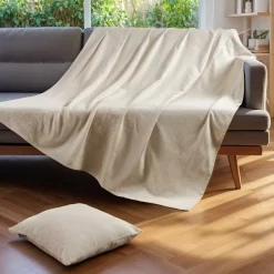 Copriletto cotone (220 x 250 cm) Léa Beige pampa