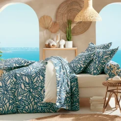 Copripiumino cotone lavato (260 x 240 cm) Serena Blu