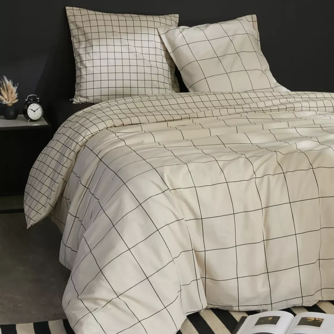 Copripiumino e due federe cotone (200 x 200 cm) Carrie Beige
