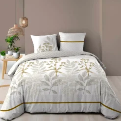 Copripiumino e due federe in cotone (240 x 220 cm) Raoni Tortora