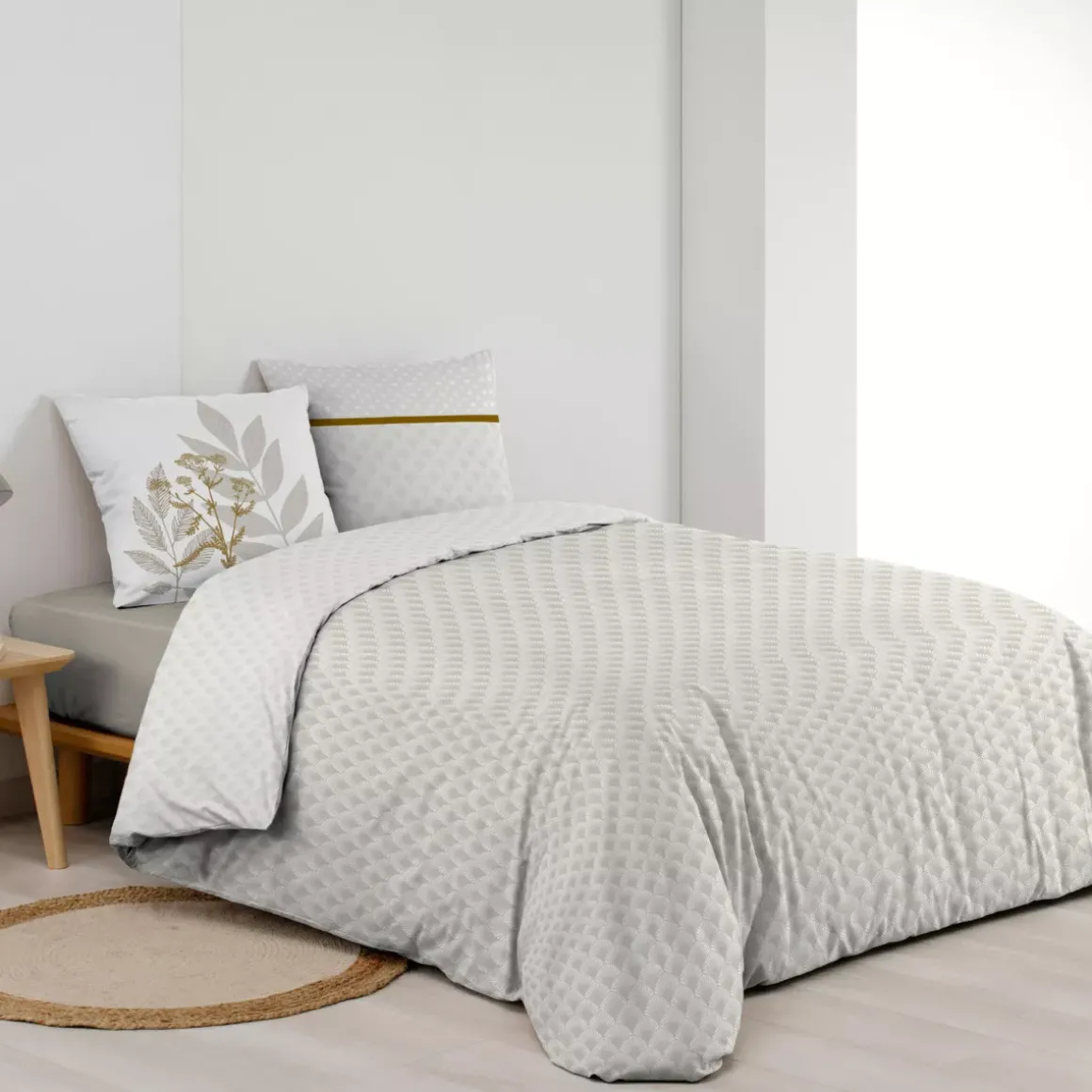 Copripiumino e due federe in cotone (240 x 220 cm) Raoni Tortora